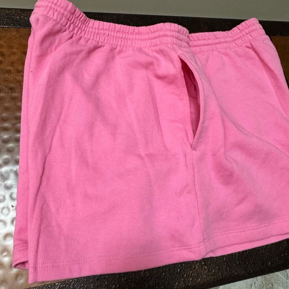 NWT PINK light pink fleece campus sweat-shorts XXL - Picture 3 of 6